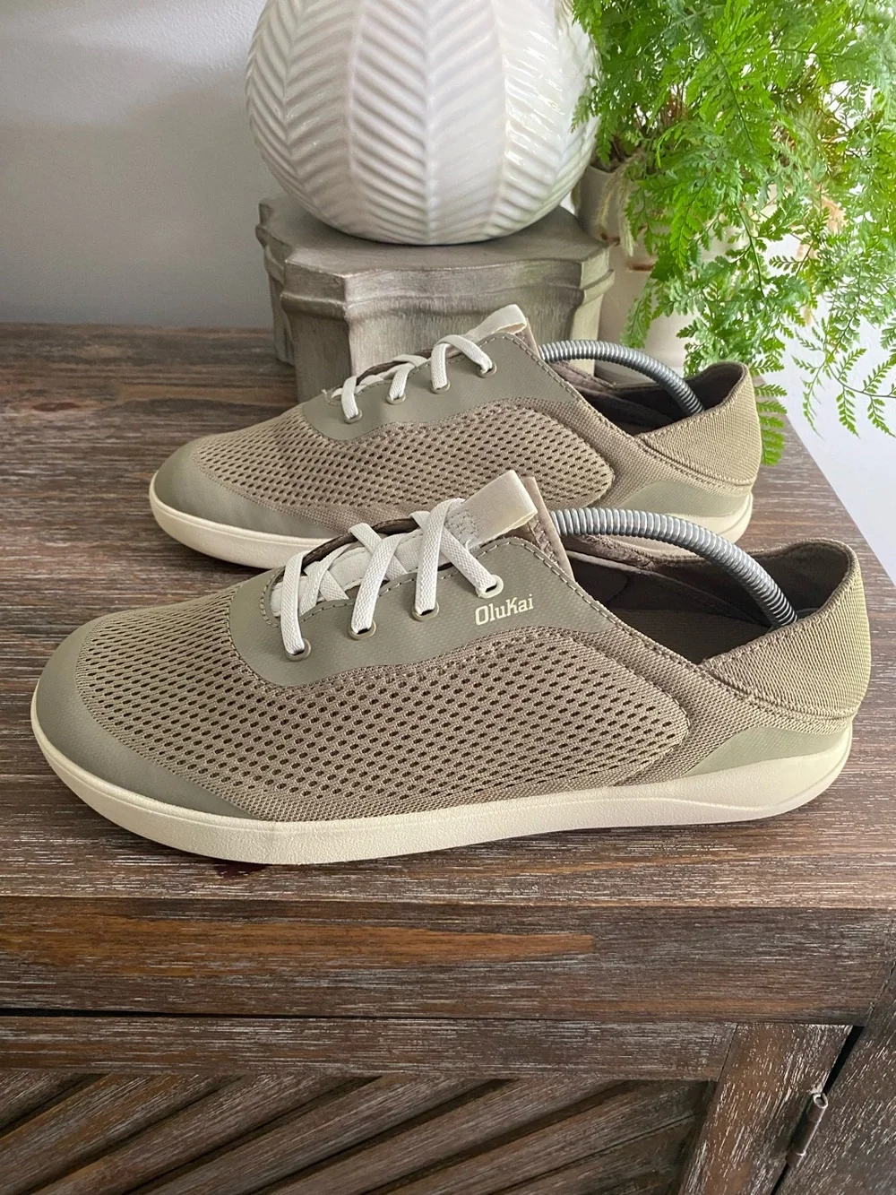 OluKai Moku Pae Boat Shoes Casual Neutral Sneakers Lace Up Mens 10.5 Clay Tapa